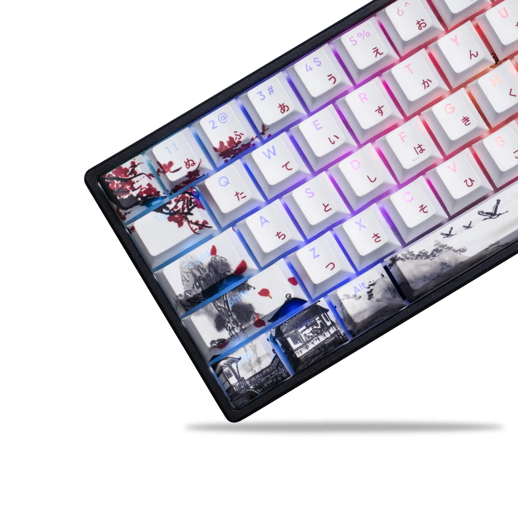 Teclas Brilham Através de Ameixa Flor de Cereja Perfil Backlit Rgb Keycap Pbt Keycap Dye-sub para Cherry mx Gamer Teclado Mecânico 127
