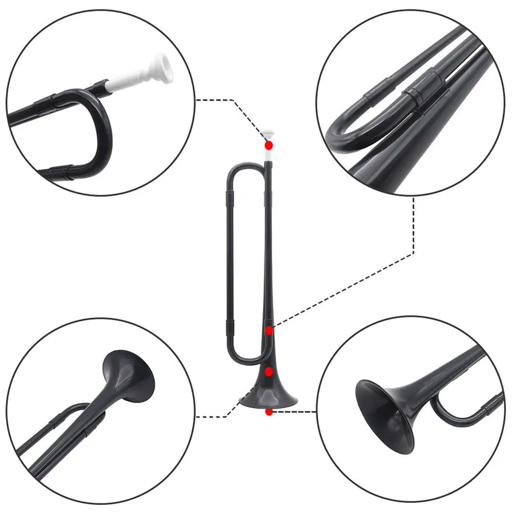 Trumpet Instrument B Flat Bugle Trumpet School Band Cavalry Plastic Horn Mouthpiece Brass Musical Instrument For Kid Beginner Present