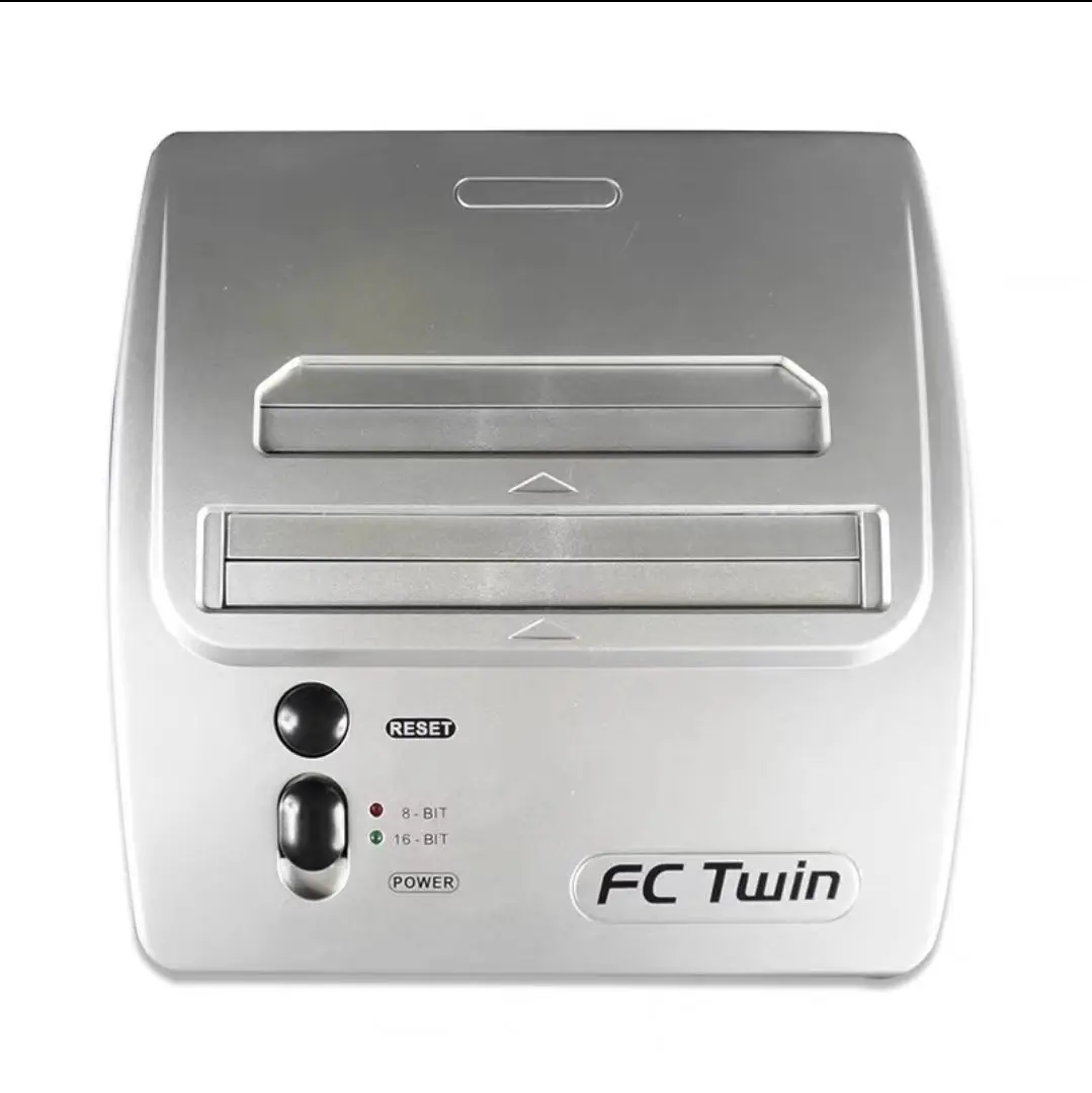 Retro game console snes nes fc twin video game system silver shell jpg