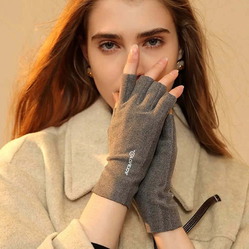 Hot Sale Touchscreen Autumn Winter Riding Gloves Semi-Finger Short Mittens Warm Gloves Half Finger Gloves