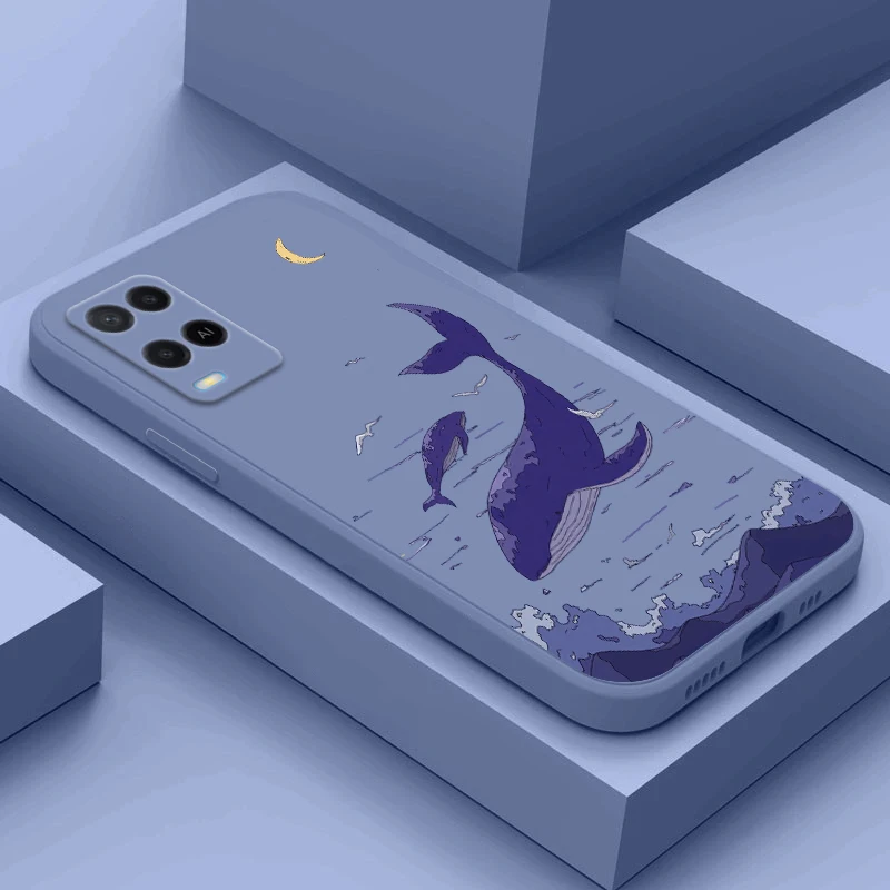 Custodia Per Telefono Per Oppo Reno 8 7 6 5 3 4 Se Pro Plus Lite 4G 5G Blue Whale