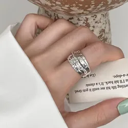 Elegant Handmade 925 Sterling Silver Vintage Open Ring - Perfect - Resizable (As picture)