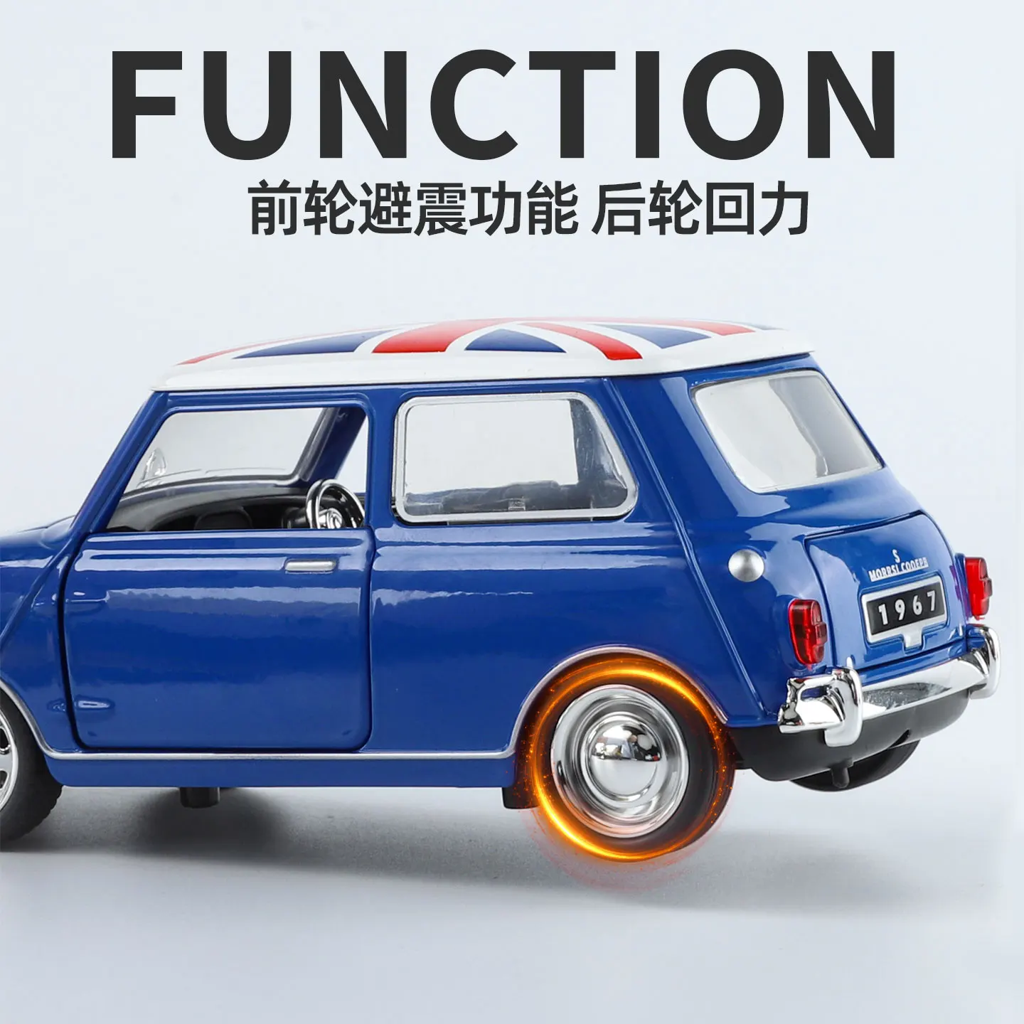 1:32 BMW 모리스 미니 쿠퍼 1967 클래식 레이싱 합금 금속 다이캐스트 모델 자동차 데스크탑 디스플레이 소장 장식 휴일 선물