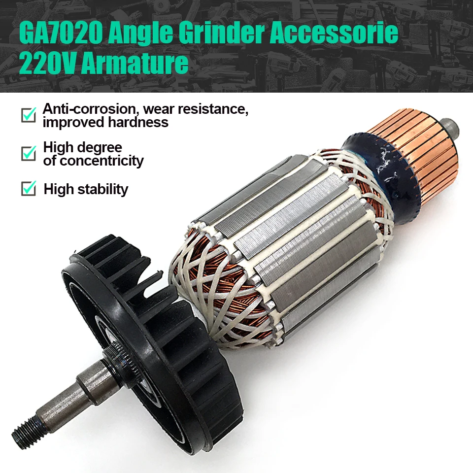 

Replace For MAKITA GA7020 GA9020 GA7020S GA9020S A220V Armature Rotor Angle Grinde Accessories Power Tools Spare Parts Good