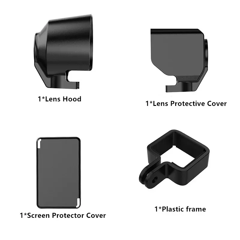 

4 в 1, пластиковая рамка, защитная крышка для экрана от солнца, аксессуар для камеры DJI Osmo Pocket 3