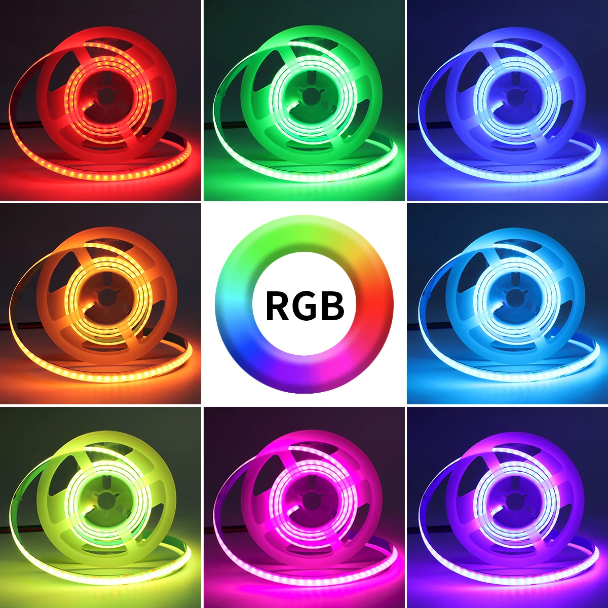 Tuya 스마트 와이파이 RGB COB LED 스트립 조명, 선형 조도 조절 LED 테이프 램프, 홈 데코, 알렉사 구글 홈과 함께 작동, DC 5V USB 576LED/M