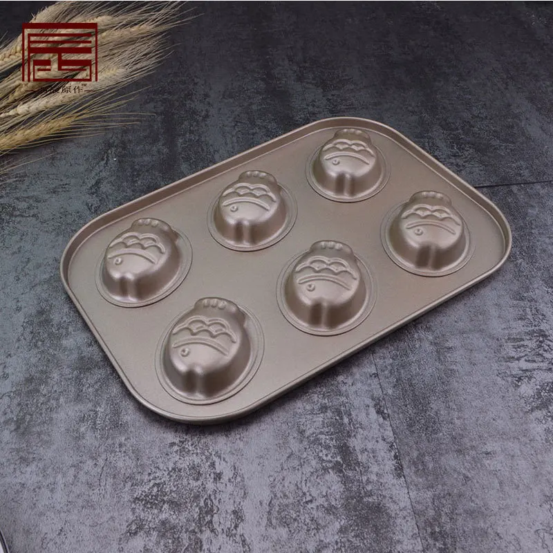 6 Hole Doughnut Baking Pan Round Cake Mould DIY Donut Chocolate Mould Bread Baking Non-stick Baking Pan Tools