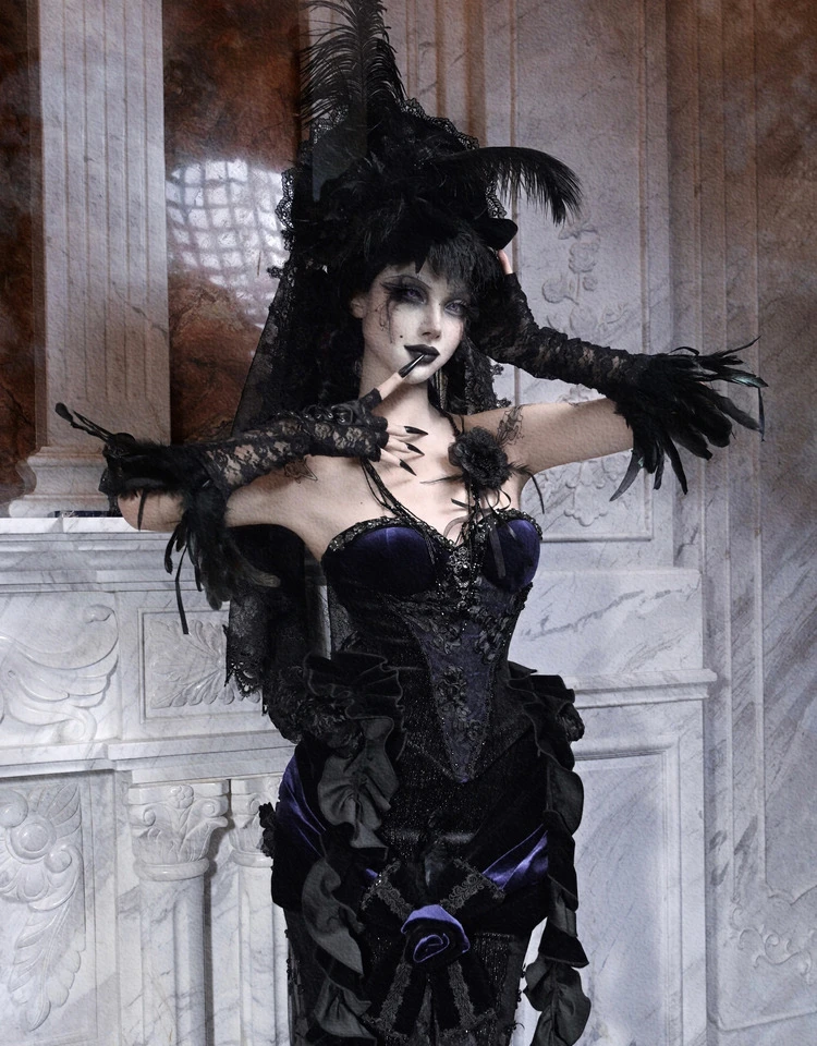 Women's Gothic Velvet Corset Waist Top