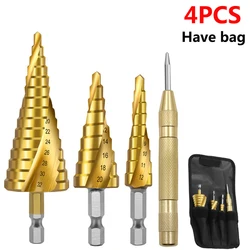 Spiral Grooved Drill Bit Set - Precision Metal and Wood Cutting Tools (3-Piece) (Spiral4-12 4-20 4-32)
