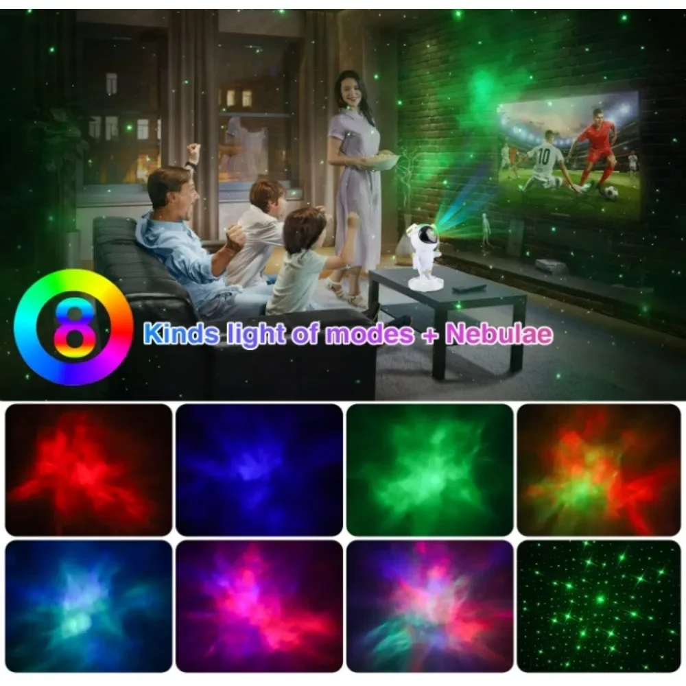 Star Projector Galaxy Night Light - Astronaut Space Projector, Starry Nebula Ceiling LED Lamp with Timer and Remote, Room Decor. 5