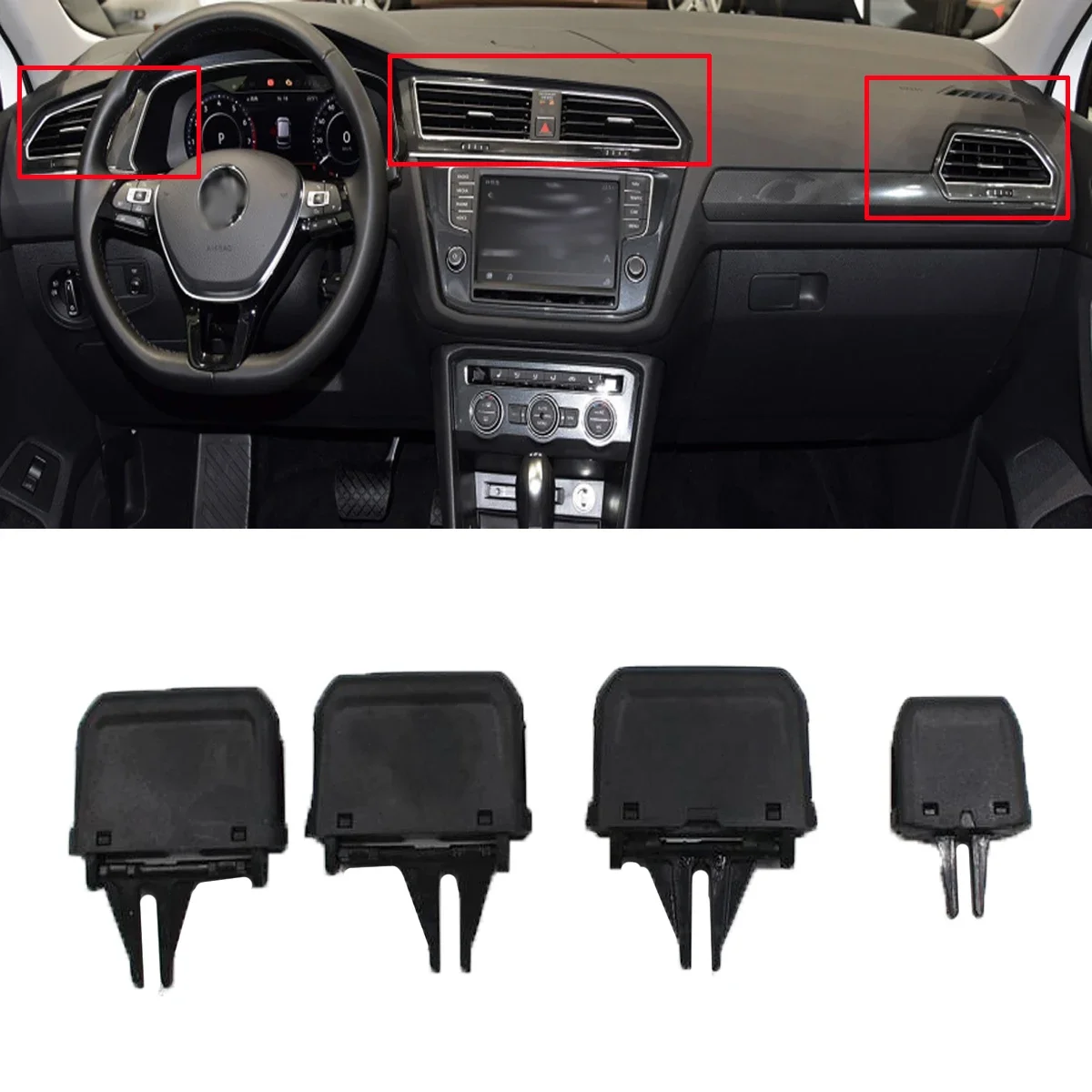 Interior AC Dash Air Outlet Vent Knob Tab Blade Slide Clip Trim For VW Tiguan 2 Allspace AD1 S MK2 Rline x1/x2/x4/x6 dash air vent clip