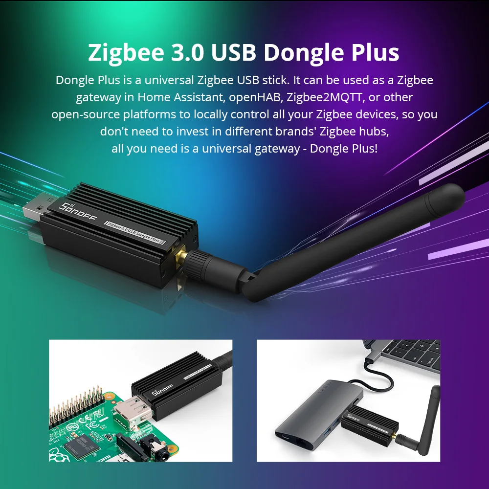 SONOFF-Dongle USB universel Zigbee Dongle-E 3.0, passerelle Zigequation via ZHA ou Zigbee2MQTT, prise en charge SONOFF ZBMINI S26ZBR2 SNZB