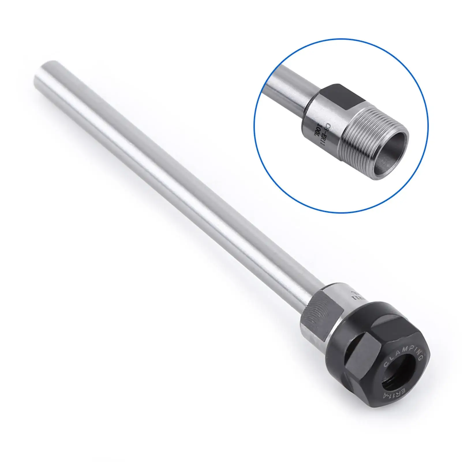 ER11 Collet Chuck Holder 100L Straight Shank Metal CNC Milling Tool Extension Rod for Lathe Machines