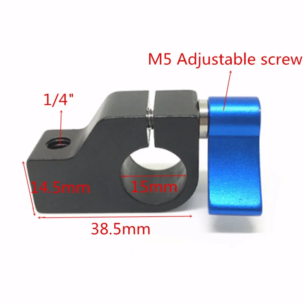 Description Picture 3 of itemAluminum 1/4" Thread 15mm Rod DSLR Rig Support Rail System Follow Magic Arm Monitor Rig Mount Rail Block Rod Clamp