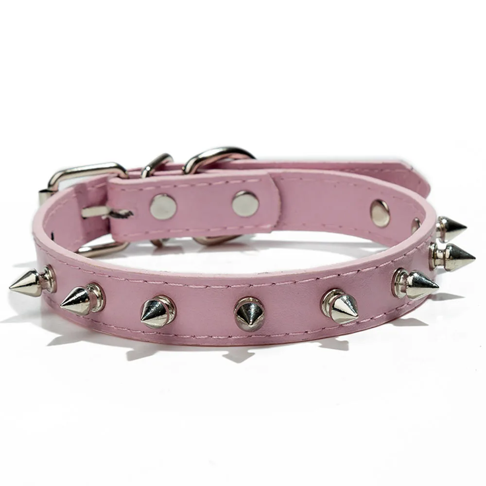 Collar Anti-Bite Dog Spiked Studded Pet Dog Collar PU Leather Small Dogs Sport Bulldog Pug Puppy Cat Supplies dog collar pet collar