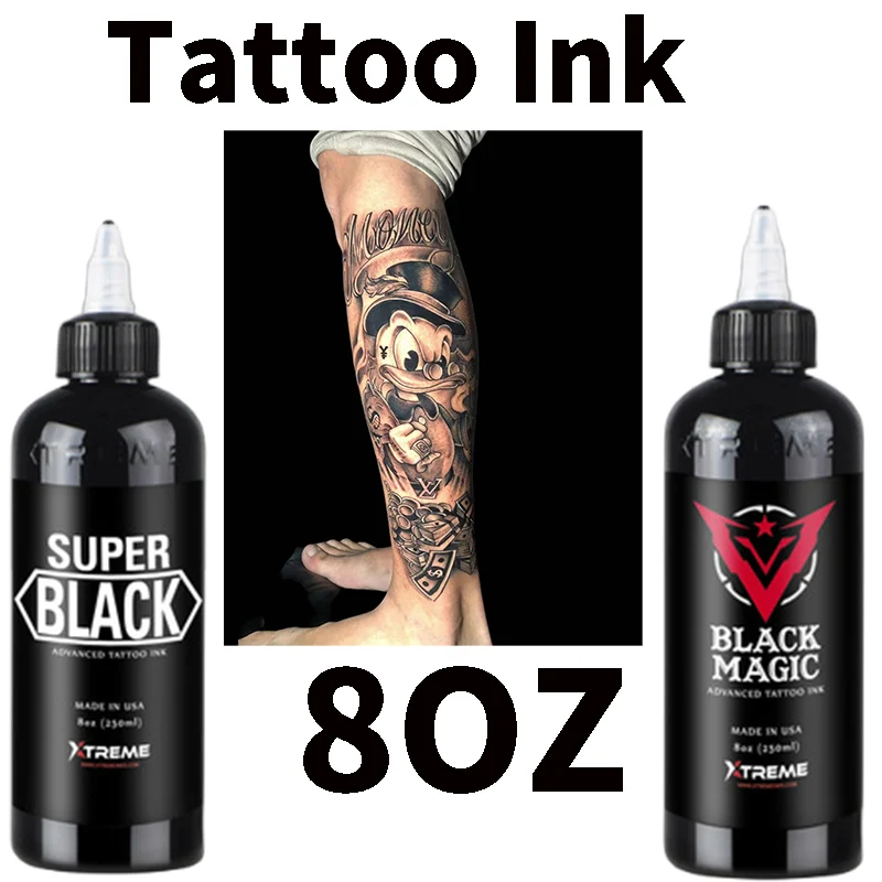 deeltje Weggegooid Sluipmoordenaar Xtreme 236Ml Super Black Tattoo Ink Pigment Professionele Diy Praktijk  Tattooinks Body Art Tattoo Pigment 1Oz Flessen Make tool| | - AliExpress
