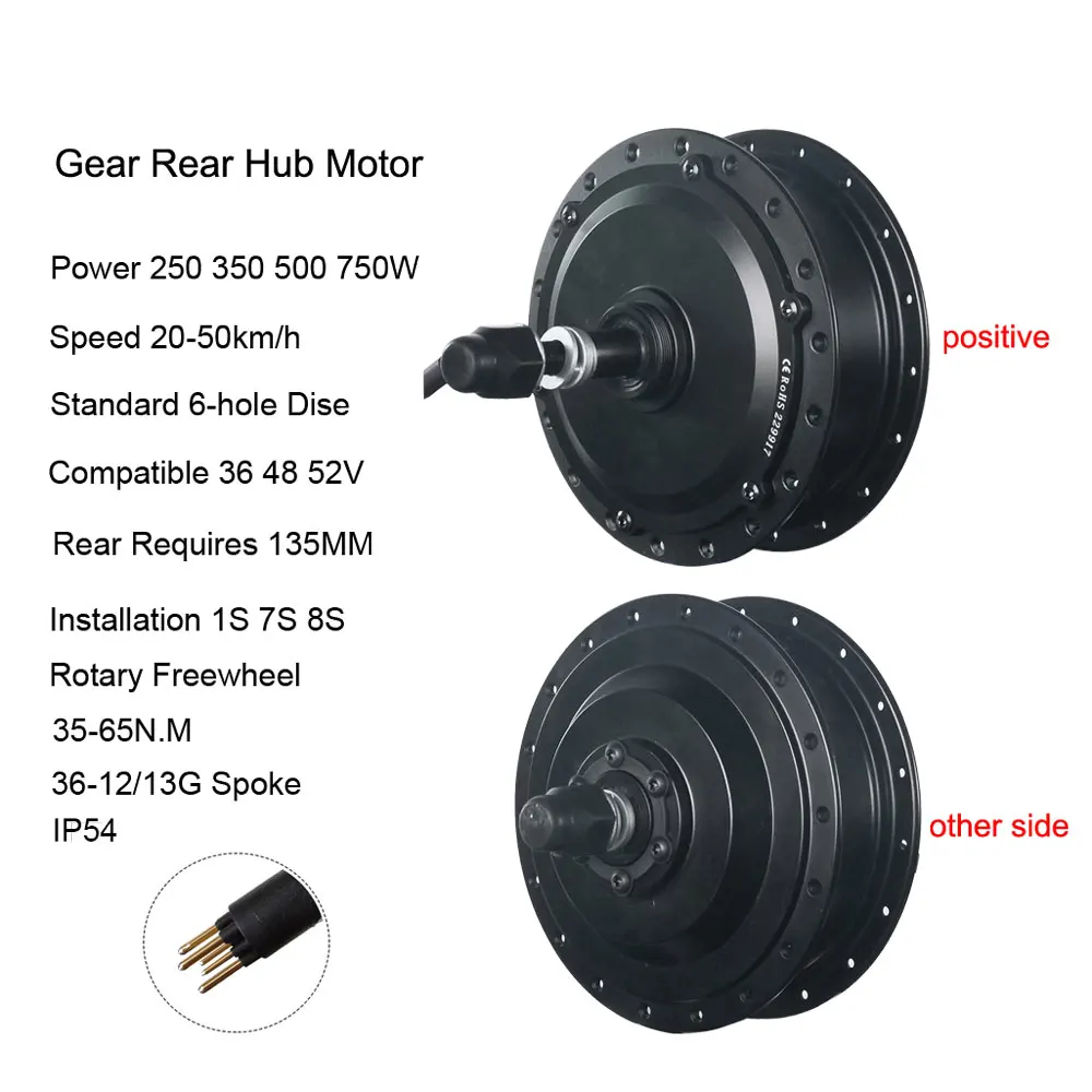 Ebike Motor Kit 36V 250W 350W 48V 500W 750W Brushless Electric Bicycle