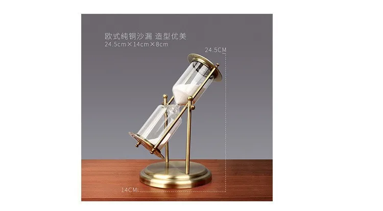 Description Picture 4 of itemRotating Crown Hourglass Timer Decoration with Advanced Creative Glass Flowing Sand Time Metal Hourglass Small Gift