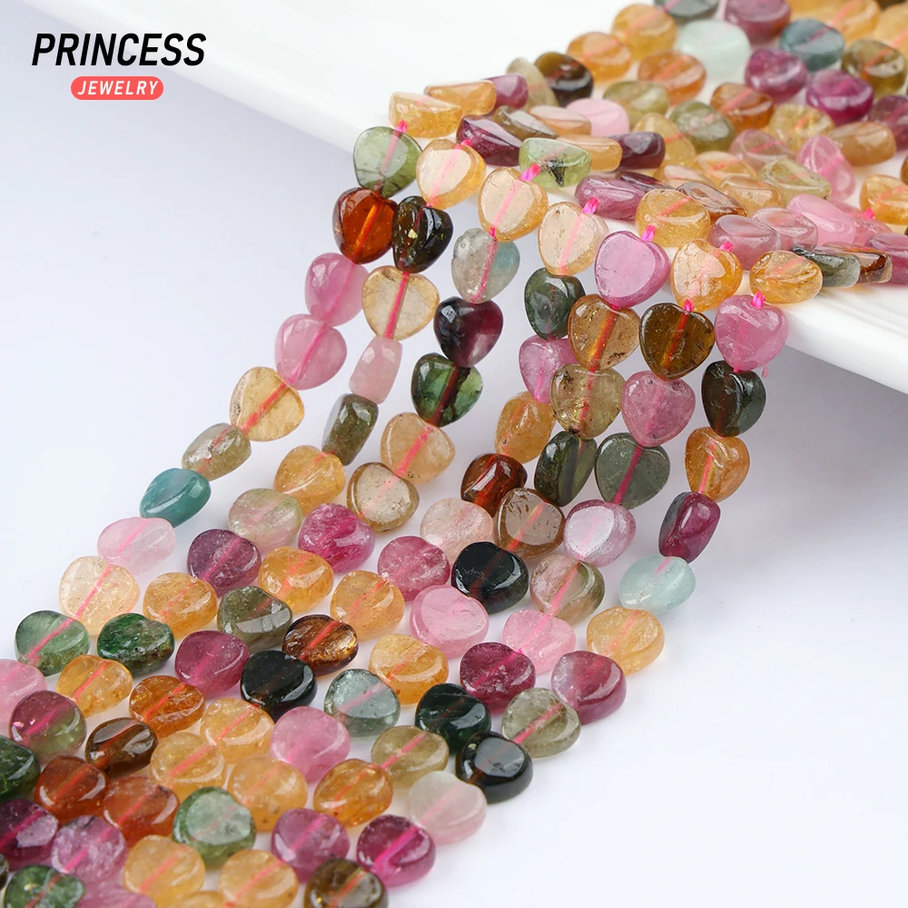 Clearance Natural Colorful Tourmaline 6mm Heart Beads Healing Crystal for Jewelry Making Bracelet DIY Accessories Wholessale 2