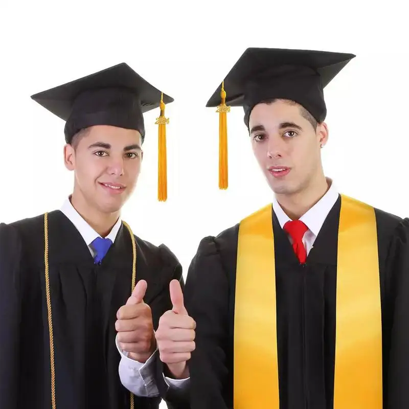 Graduation Gowns College Graduation Caps Uniform Set with Tassel Stole Seal European American Style for Bachelor