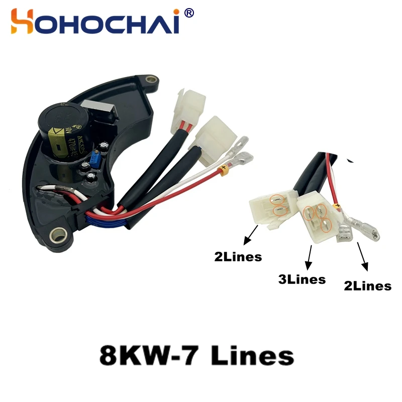 8KW เครื่องกําเนิดไฟฟ้า AVR 7 สาย 450 V/470 UF เดี่ยวและสามเฟสเท่ากับ Power Genset อะไหล่ 1