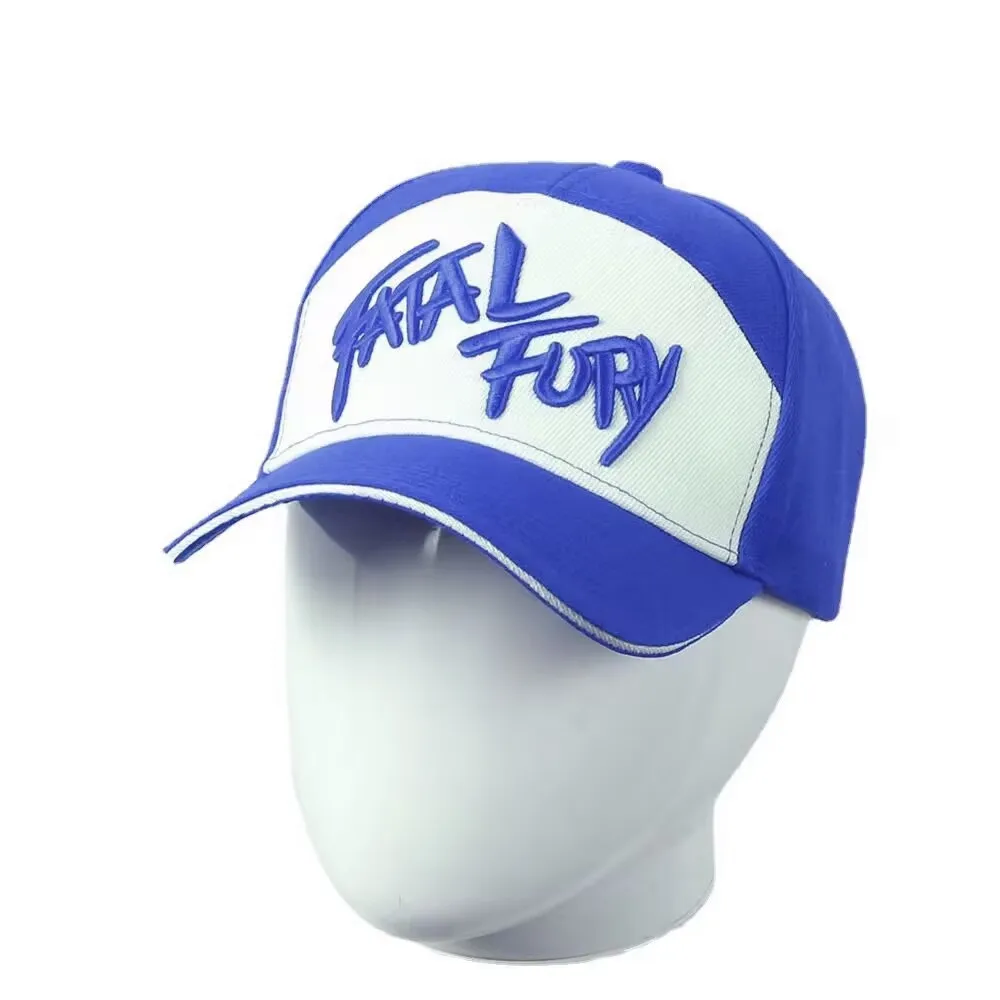 Games Terry Bogard Blue Baseball Cap King of Fighters Embroidery Cotton Fatal Fury Hat Cosplay Adjustable Outdoor Sports Sunhat Baseball Caps Cosplay Hat Baseball Hat
