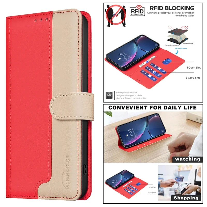 MOJIA Cover per Motorola Moto G32, Custodia Folio Portafoglio in