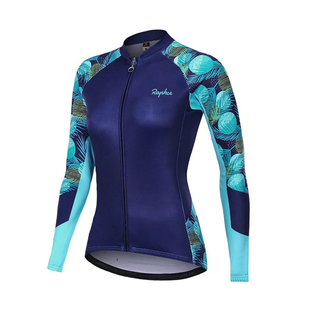RAPHCE WOMEN Cycling Jersey Long Sleeve Top Breathable Cycling Jersey Quick Dry Road Cycling Jersey with Three Pockets 3