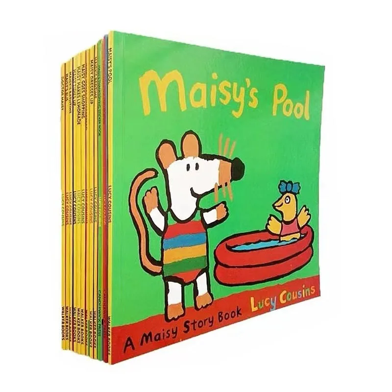 

12 Books/Set Maisy Swim Bag Wave Mice Mouse English Picture Book Children Story Book Sticker Book IQ EQ Training