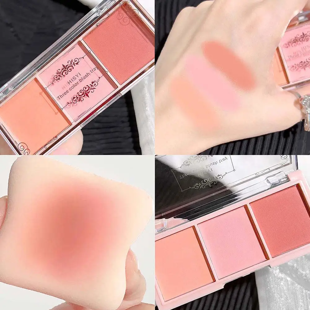 Blush Palette Natural Color Lasting Peach Cheek Tint,Face Contouring Blush Powder Non-Flying Powder Long-Lasting Cosmetic Makeup 4