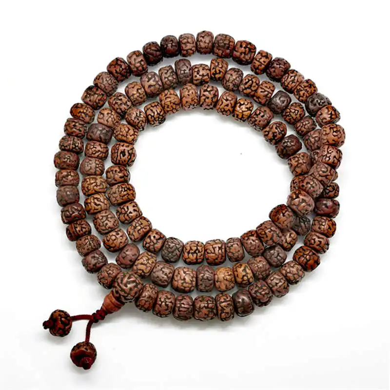 

Непальские бусины Rudraksha Bodhi, тибетские бусины для медитации и молитвы, для мужчин, BRO576, 108 шт.