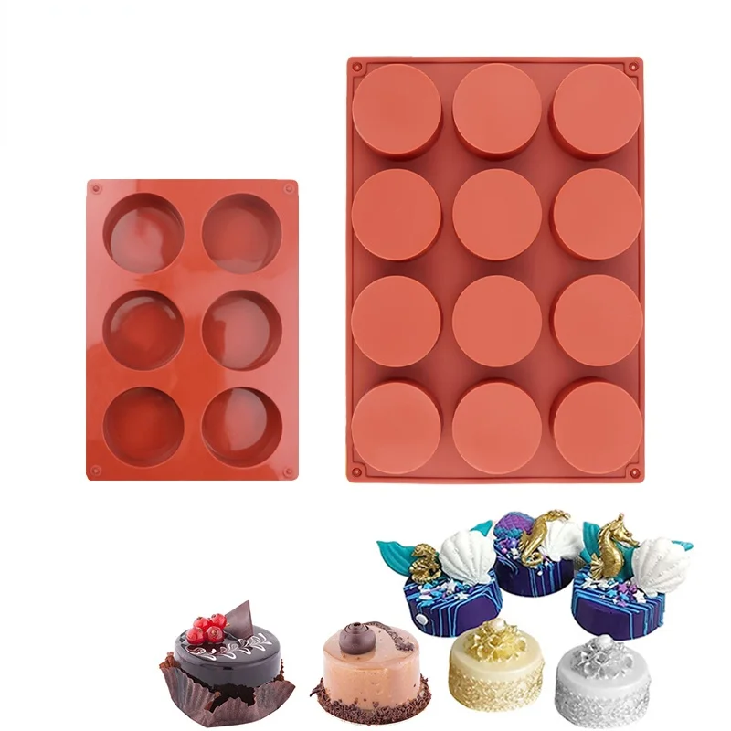 12 Hole Round Cylinder Cake Mold Silicone Mold for Baking Cookies Chocolate Covered Oreo Baking Utensils Pastry Mold Round Cupca
