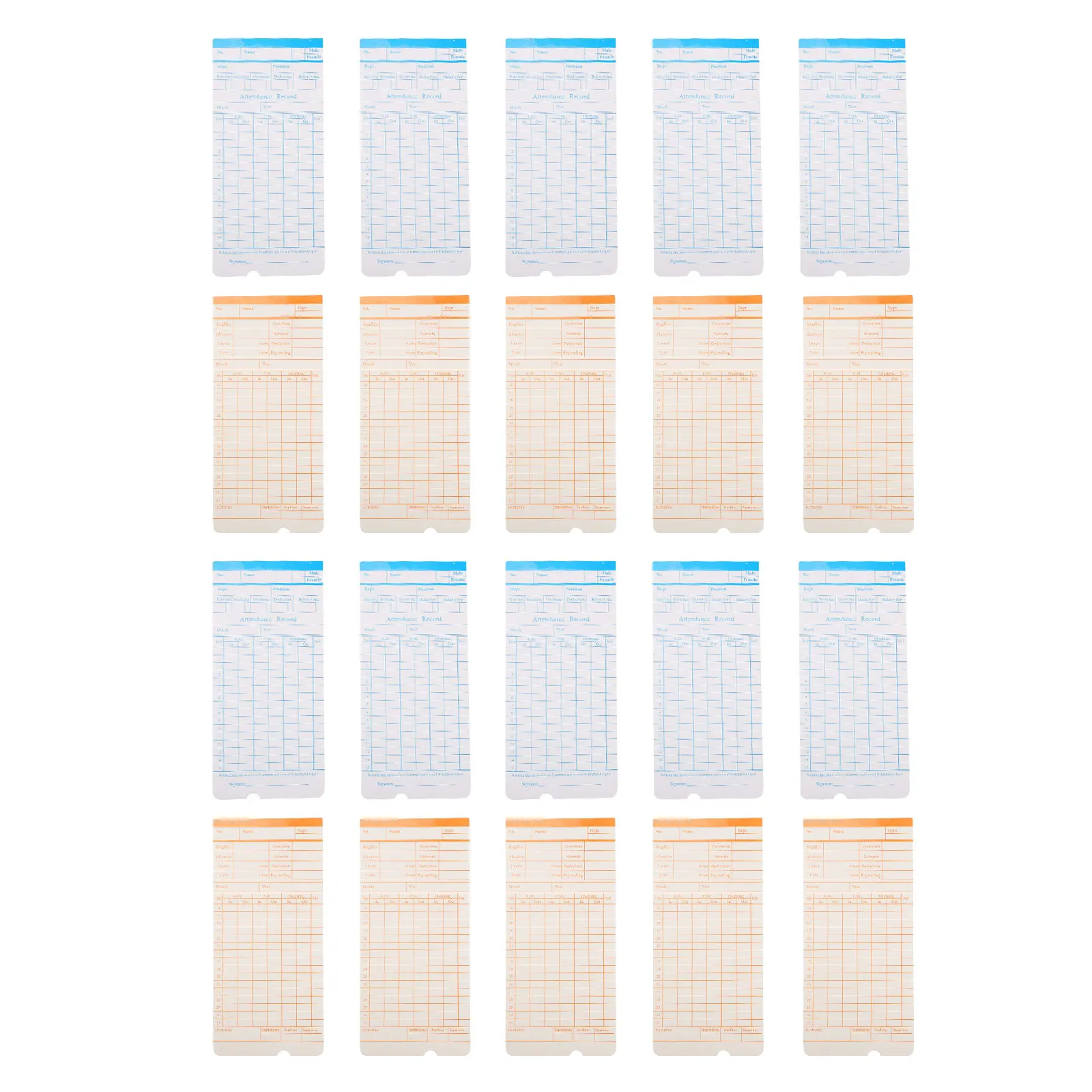 100 Sheets of Attendance Time Clock Recorder Cards Cards Warehouse Use Attendance Double-sided Time Paper for Office