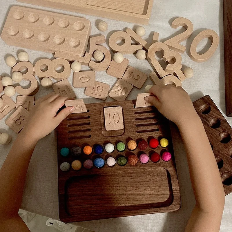 

Australia Handmade Digital Board Counting Board Black Walnut Beech Solid Wood Montessori Children's Early Education Teaching Aid