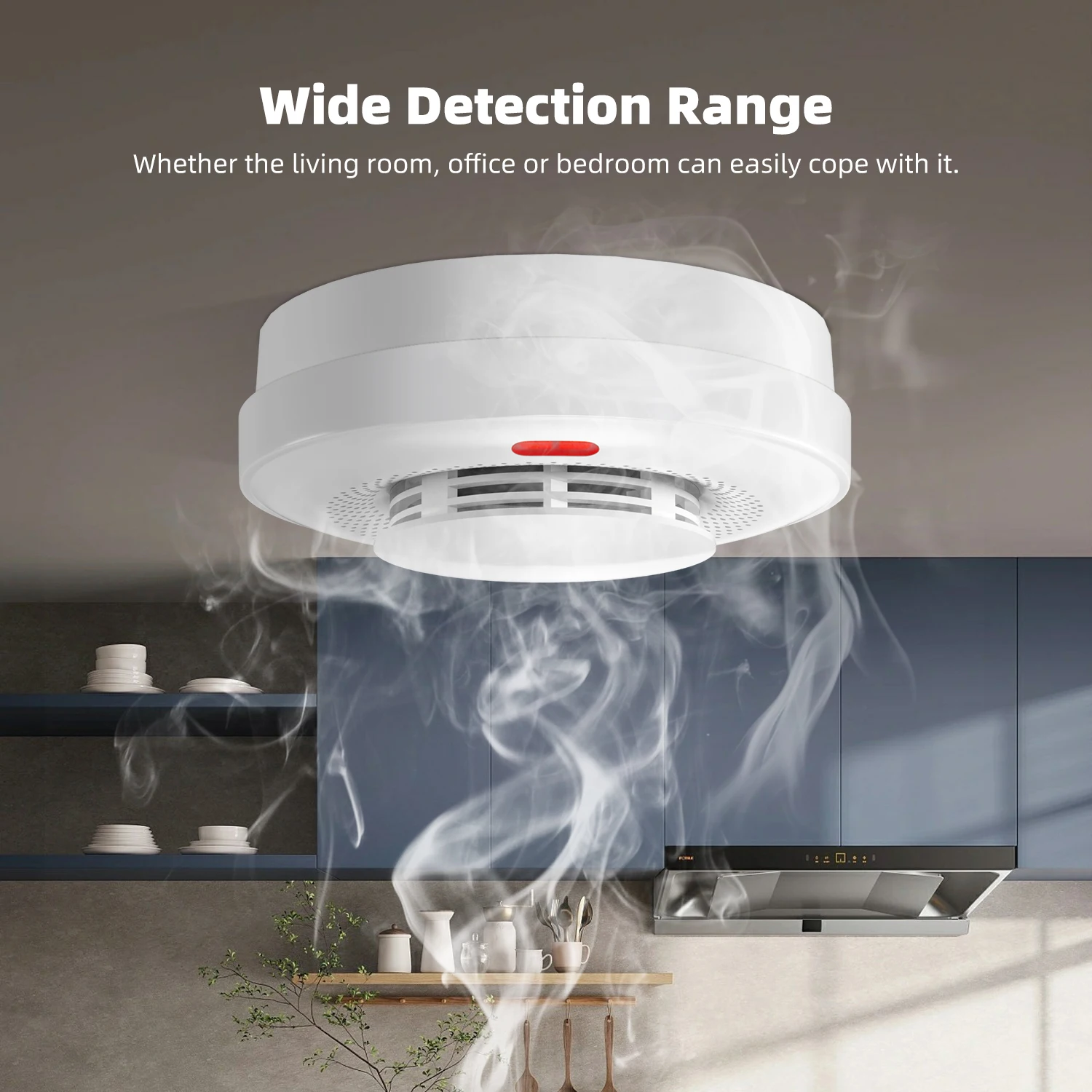 ACJ Smart Tuya WiFi Smoke Detector Security Protection Alarm for Home Hotel Remote Fire smoke detector