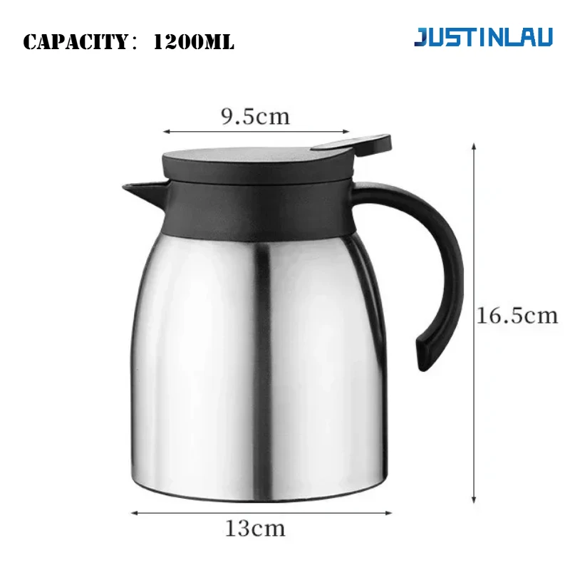 JUSTINLAU 1200 مللي إبريق شاي معزول 304 إبريق شاي...