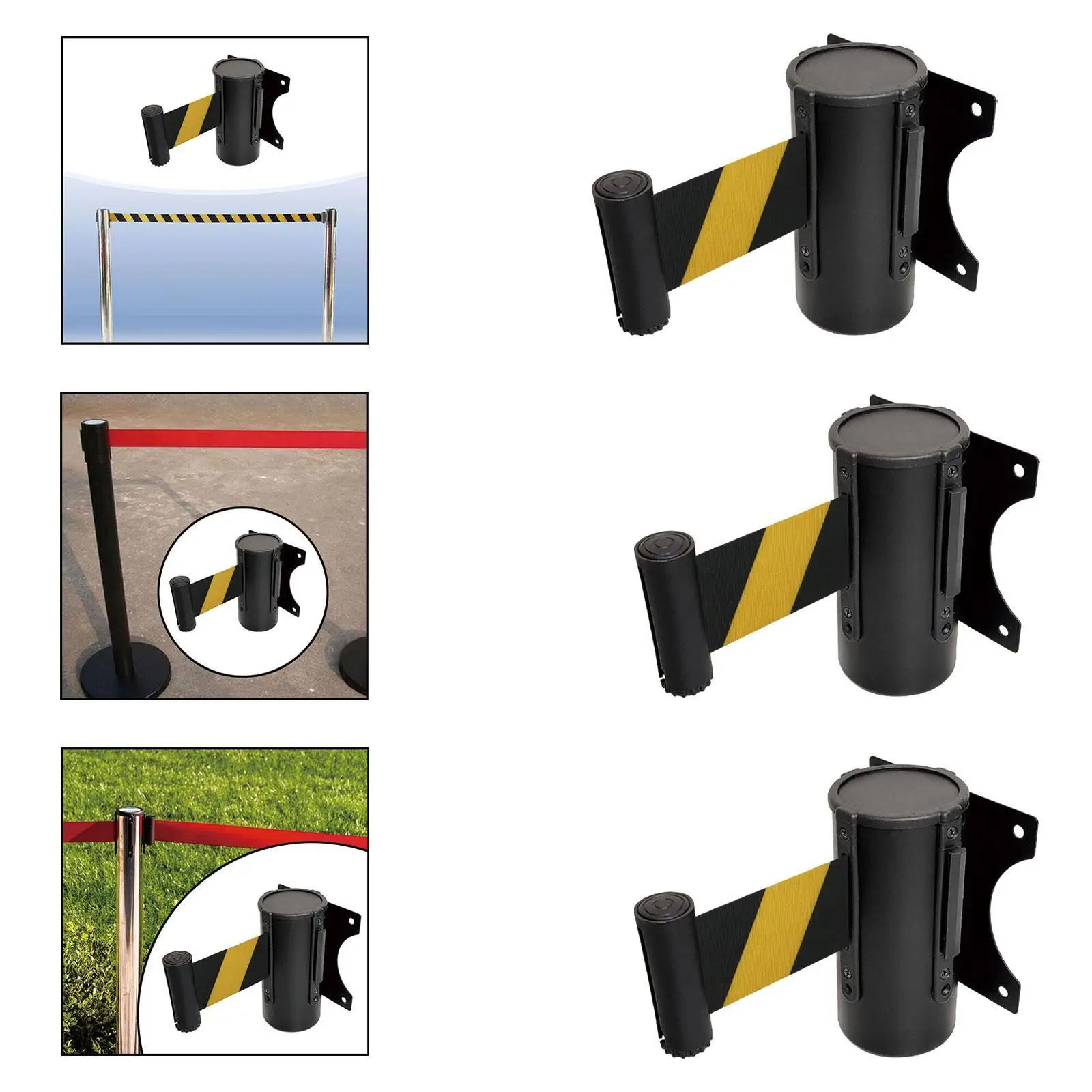 Retractable Belt Barrier Queue Line Divider Wall Mount Practical Sturdy Safe Barrier Belt Crowd Control