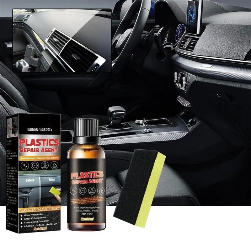 

50ml Plastic Refreshing Coating Kit With Sponge Brush And Wipe Car Scratch Repair Agent For Automotive Interior Cleaning