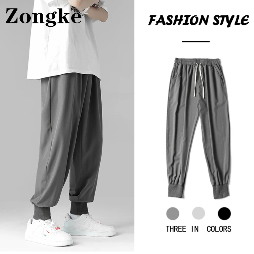 Zongke Ankle-Length Joggers Men Pants Harem Chinese Size 5XL Leggings Sweatpants Men Trousers Fashion 2022 Spring New Arrivals mens harem joggers