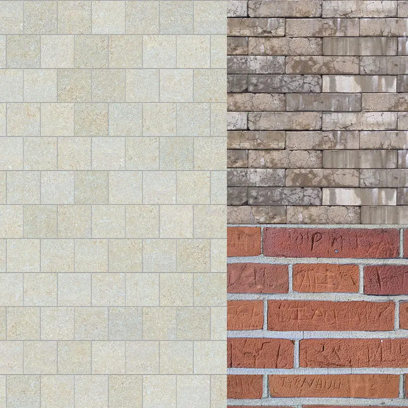 3PCS 플레이트 페이퍼 스티커 채석장 돌 벽 컬러풀한 바닥 모델 빌딩 벽 플레..