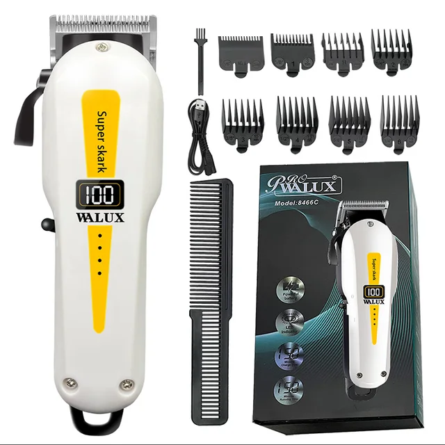 Tagliacapelli professionale per barbiere, batteria al litio, ricaricabile tramite USB, display LCD, rasoio per barba da uomo, per tagliare i capelli_voghion.com