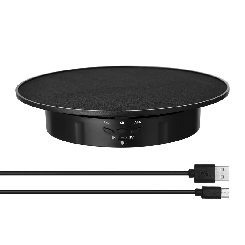 138/145/200mm 3 Speeds Photography Rotating Display Stand 360 Electric Rotating Product Display Turntable for Video Shooting Rotating Display Stand Rotating Turntable Plate