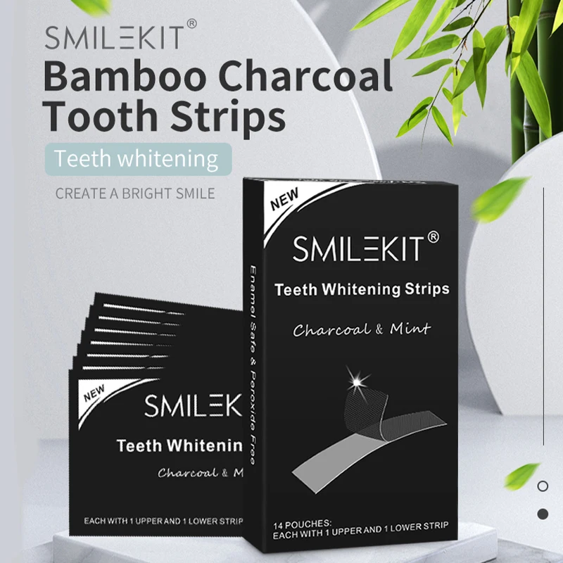 

Teeth Whitening Strips Bamboo Charcoal Tooth Stain Removal 28pcs/box Oral Hygiene Care Dental Shade Bleaching Kit White Tool
