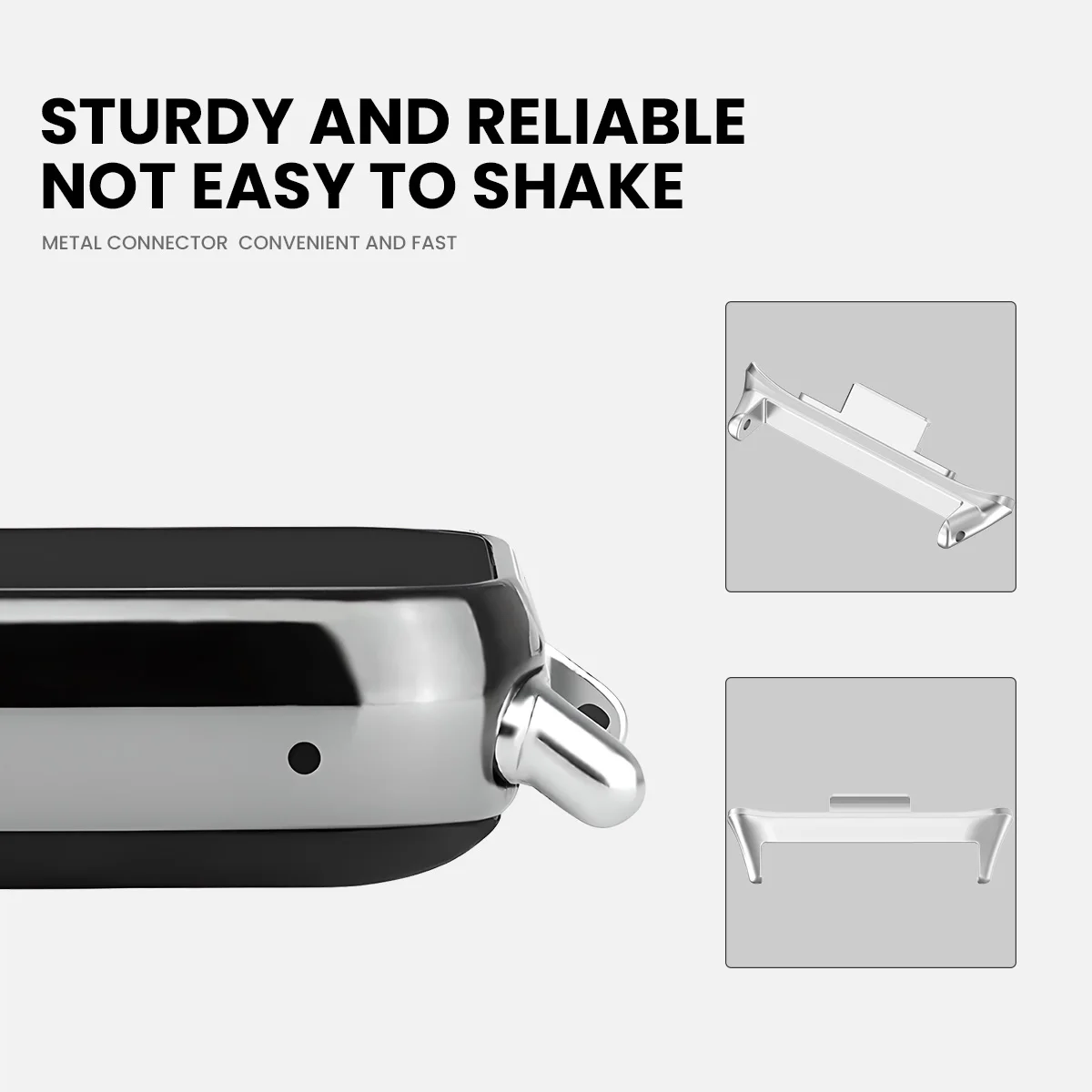Stainless Steel Adapter for Smartwatch Bracelet - 1 Pair