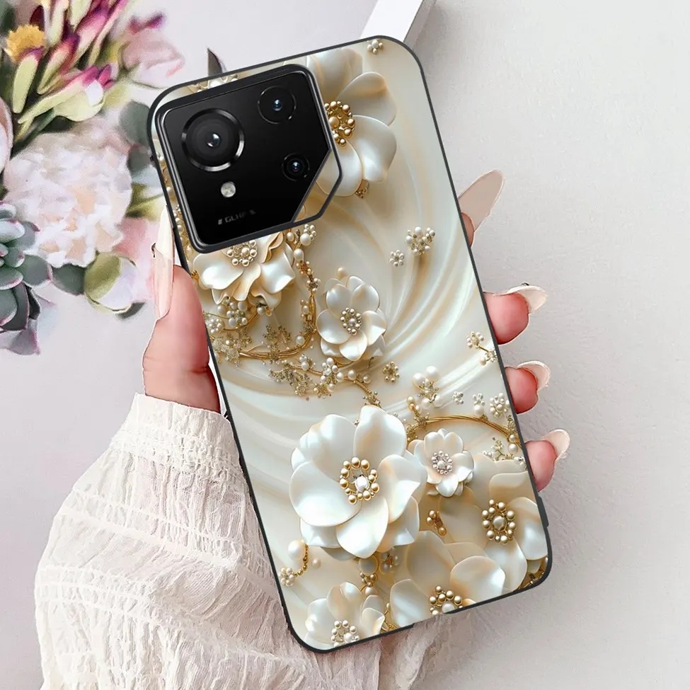 Luxury Cute Cat Silicone Shockproof Bumper Back Cover - Stylish Painted Design