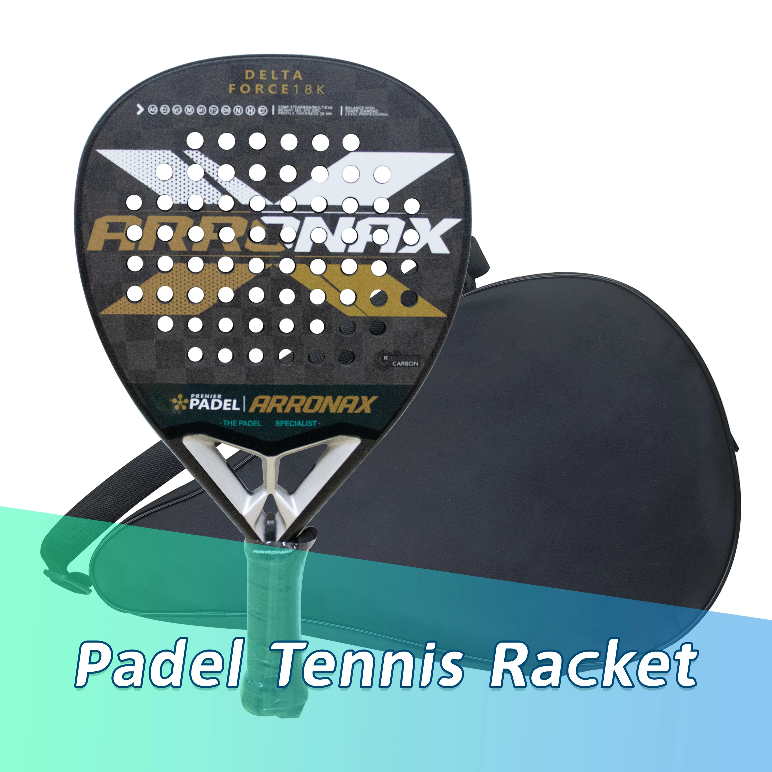 

Padel Racket 18K Carbon Fiber Rough Surface with EVA Memory Flex Foam Core Padel Tennis Racquets Lightweight For Men Women