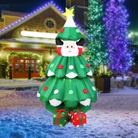 6 Ft Inflatable Christmas Tree with Pop up Santa Gift Boxes Blow up Decoration Xmas Tree with LED Lights Outdoor Toys for Kids 1