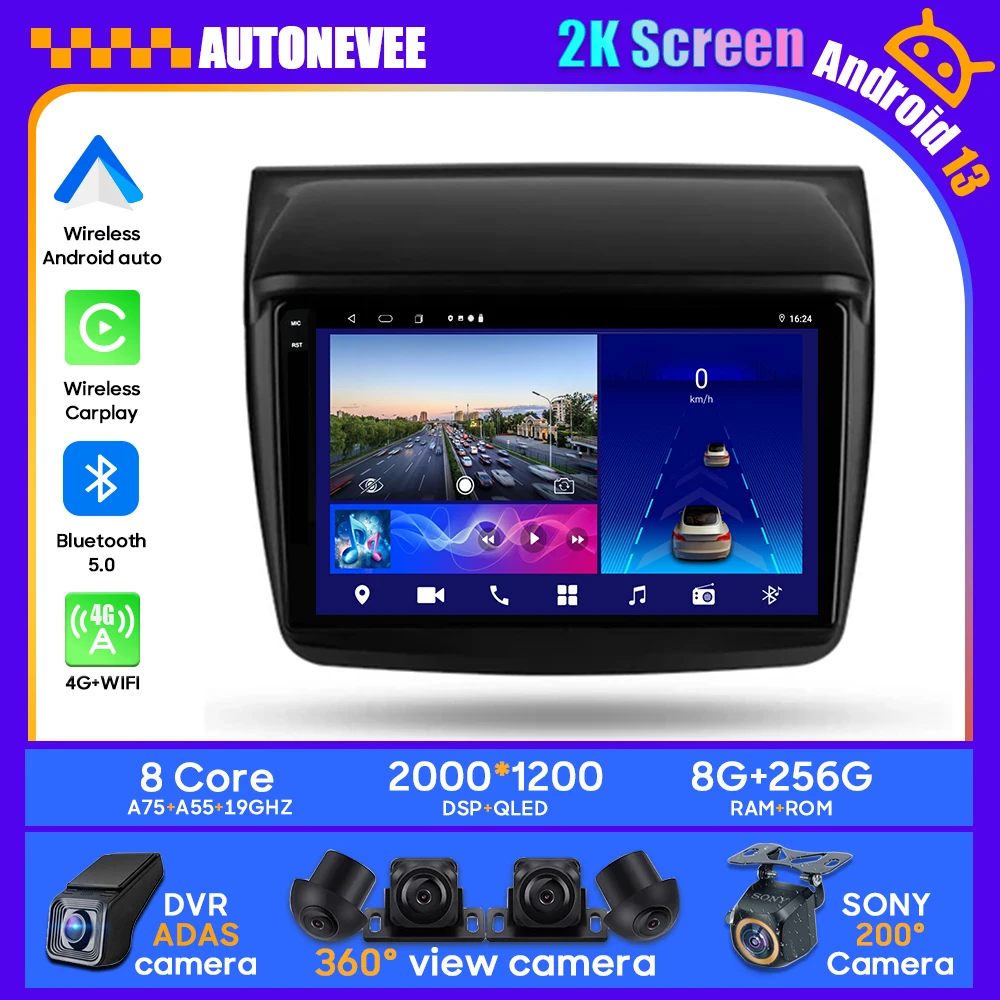 

Android 13 For Mitsubishi Pajero Sport 2 2008 - 2016 L200 4 2006 - 2015 Triton 2006 - 2014 Car Radio Multimedia Player Carplay