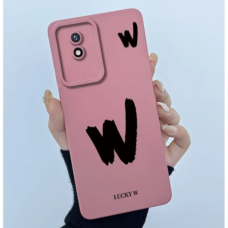 Lucky Initial Letter Silicone Soft Phone Case - Stylish Protective Bumper Cover