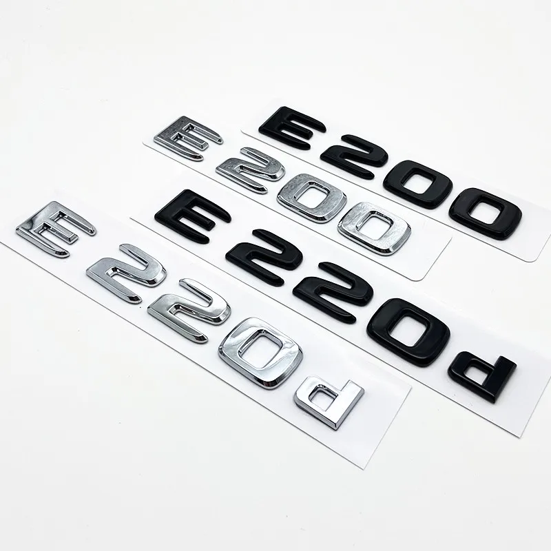 메르세데스 벤츠 W213 자동차 트렁크 로고 스티커, 블랙 실버 글자, E200, E260, E300, E400, E220d, E350e, E300de, 4 매틱 ABS 엠블럼, 2017